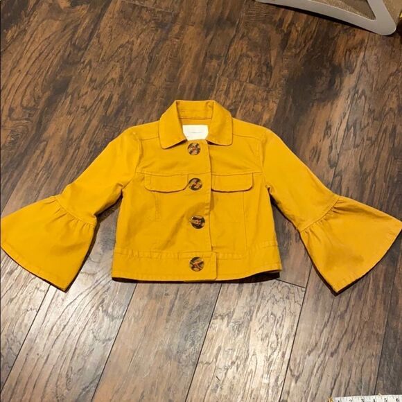 A by Anthropologie Flounced sleeves cropped Jacket size XS EUC - Picture 4 of 13